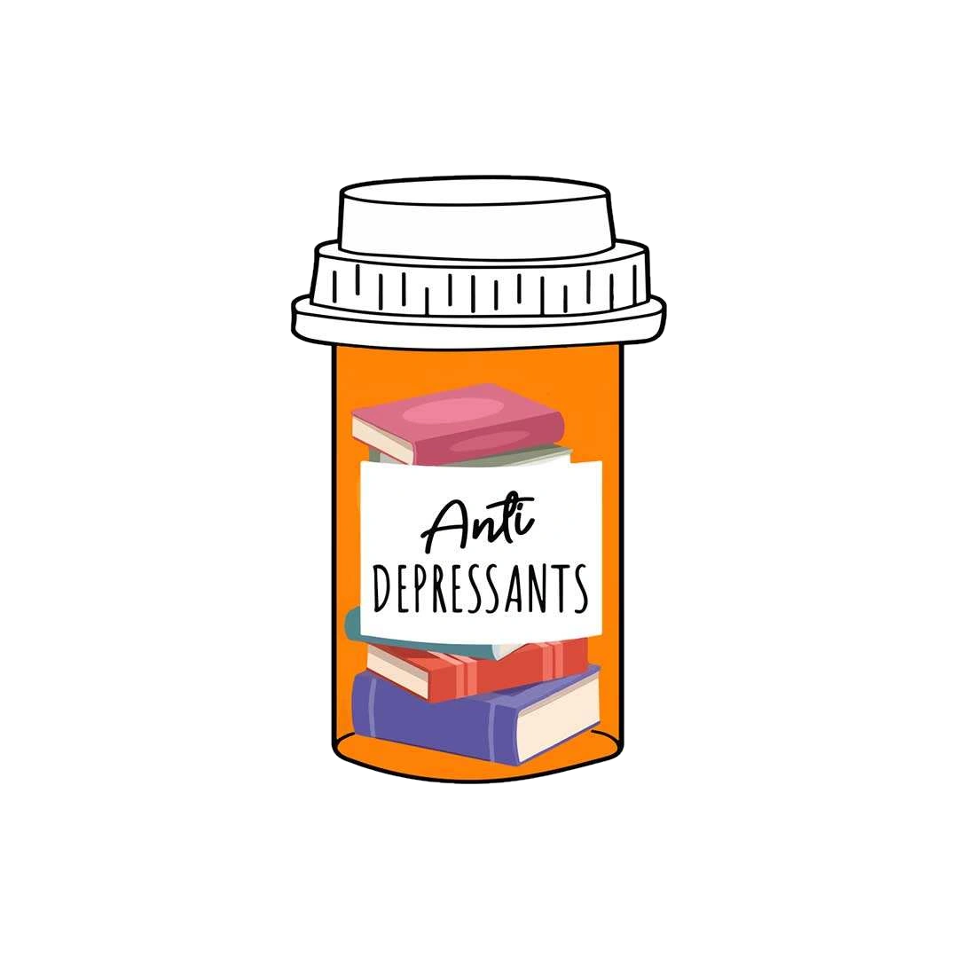 Book Is Anti Depressants Sticker